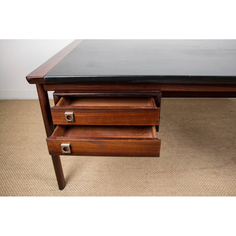 Vintage large rosewood desk Arne Vodder Denmark 1960