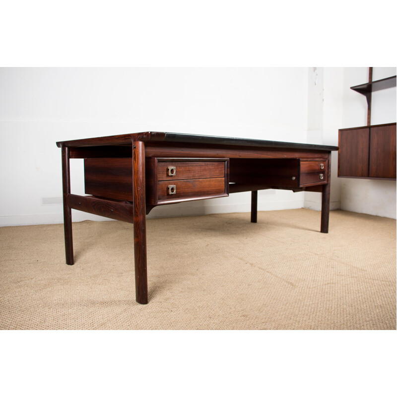 Vintage large rosewood desk Arne Vodder Denmark 1960