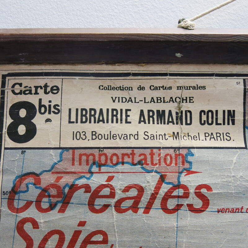 School Map nr 8 from Librairie Armand Colin - 1930s