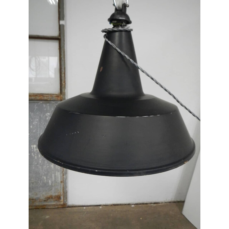 Lámpara vintage de cerámica industrial negra