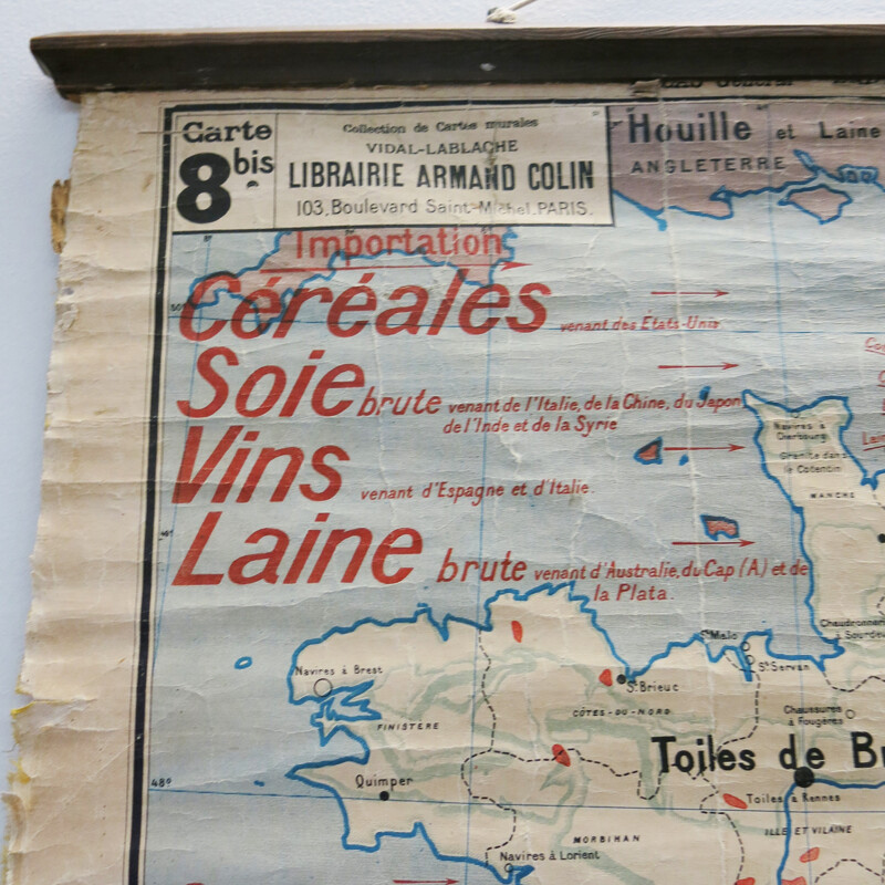 School Map nr 8 from Librairie Armand Colin - 1930s