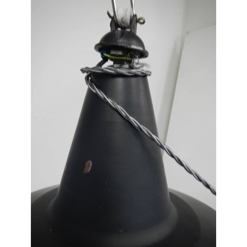 Lampes vintage industrielles noires en céramique