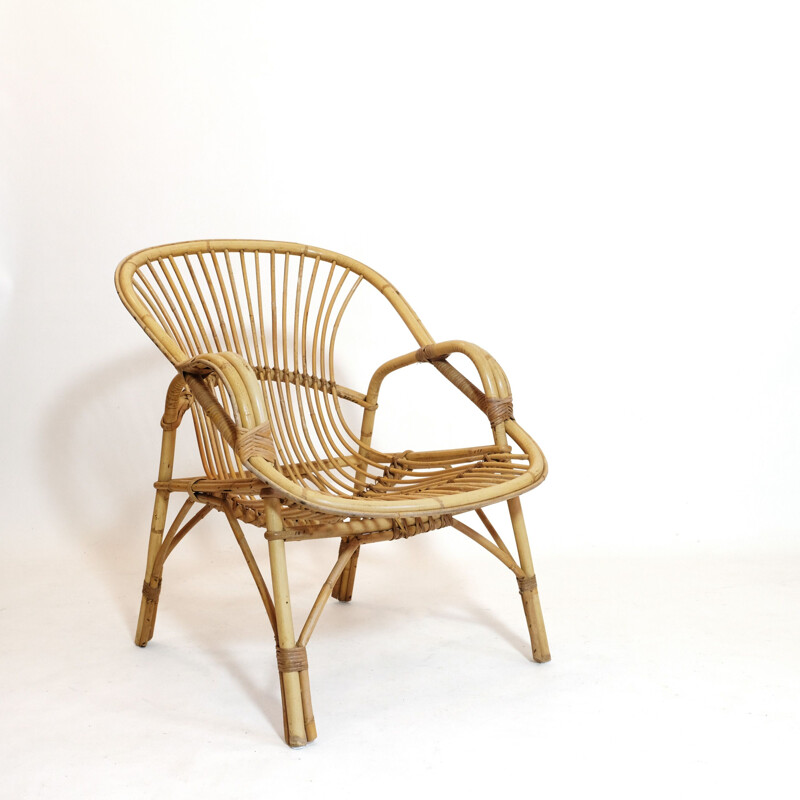 Vintage rattan armchair 1970s