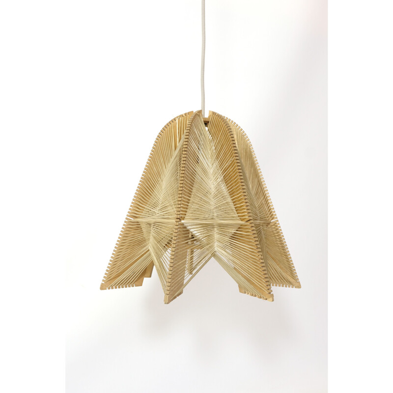 Suspension vintage en bois1970