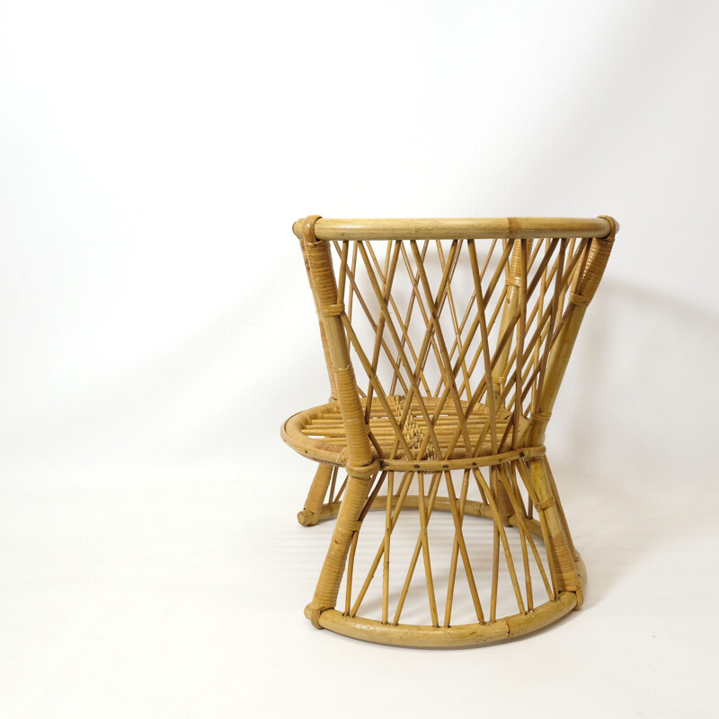 Vintage children's chair in rattan, 1970