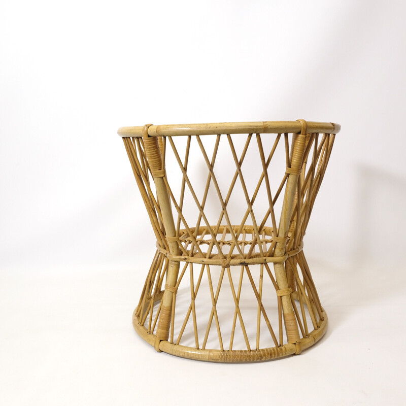 Vintage children's chair in rattan, 1970