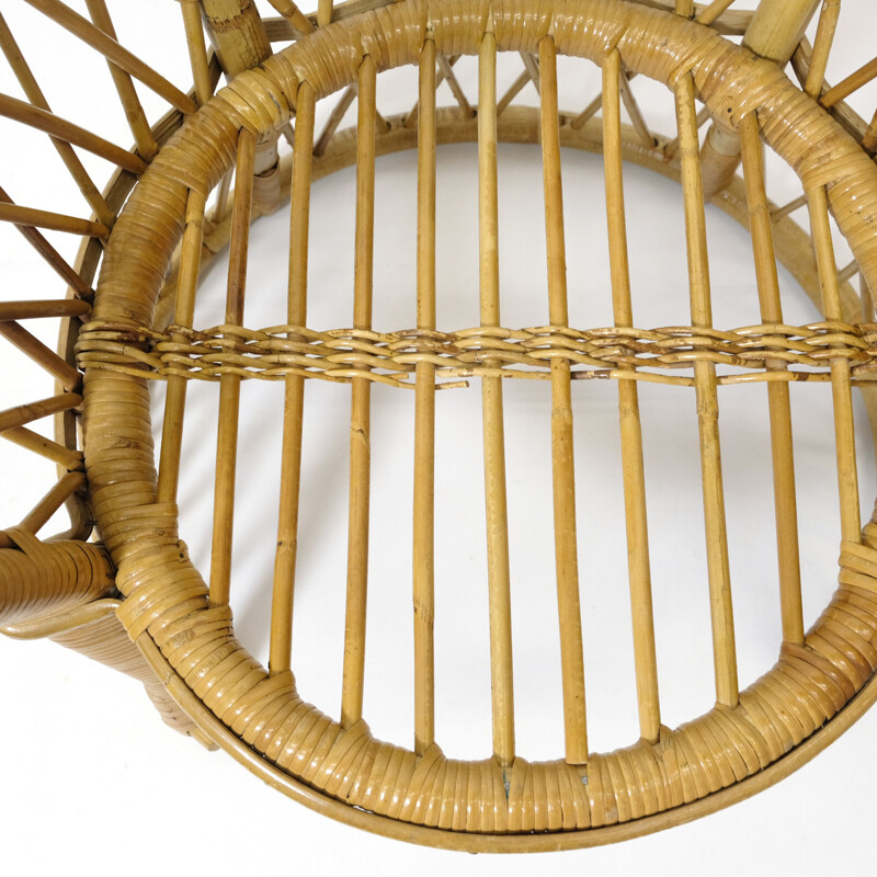 Sedia per bambini vintage in rattan, 1970