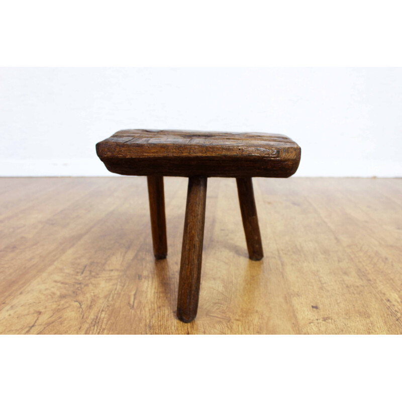 Vintage oak farm stool