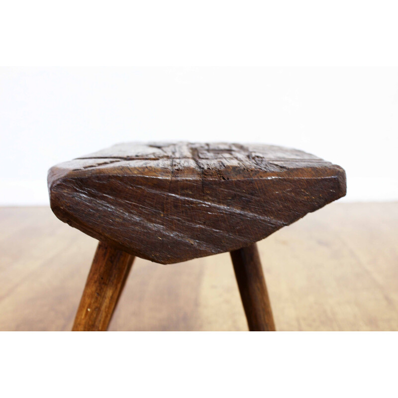 Vintage oak farm stool