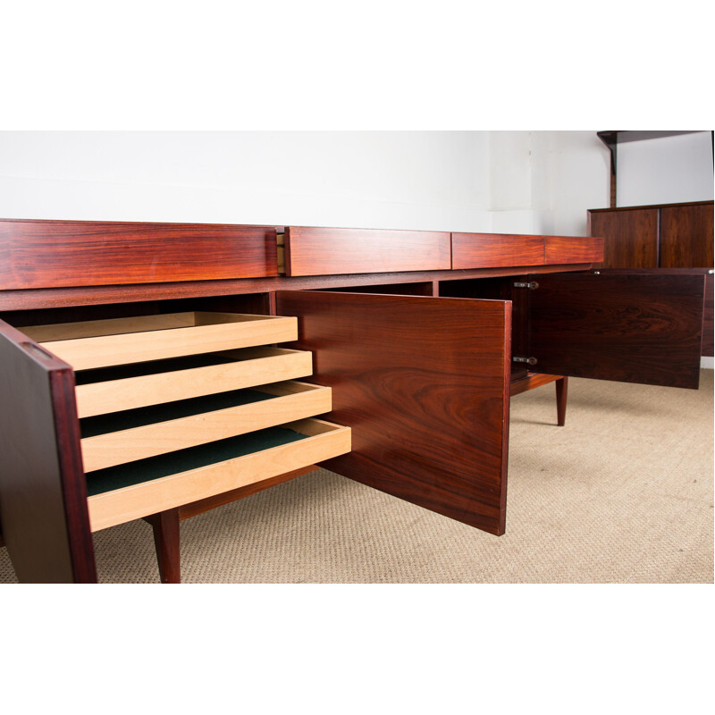 Vintage Large rosewood sideboard by Ib Kofod Larsen 1960s