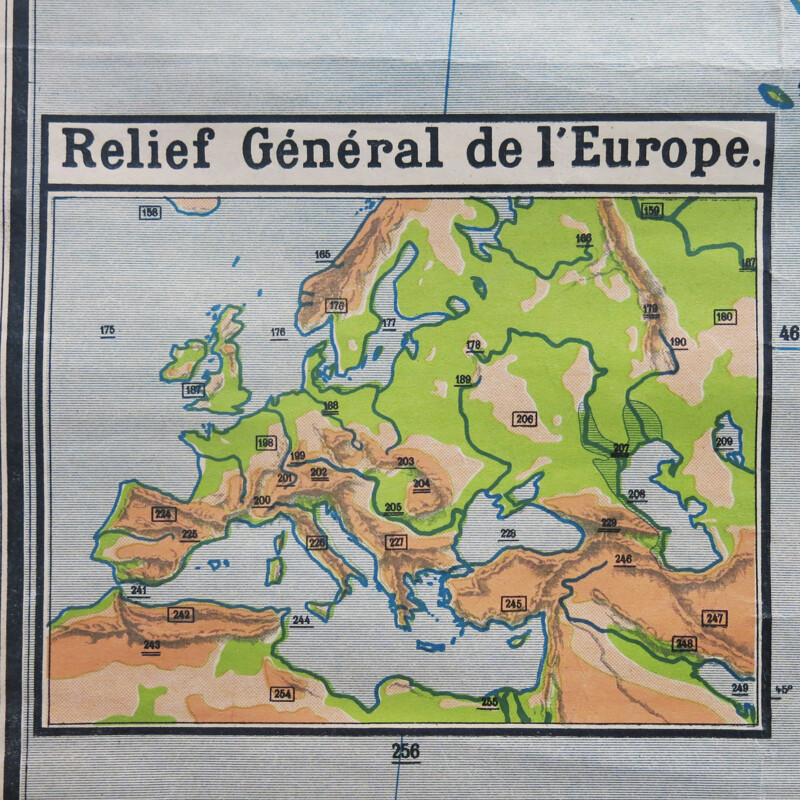 School Map nr 3 from Librairie Armand Colin - 1930s