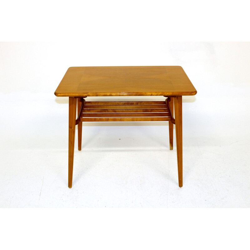 Vintage elm coffee table, Sweden 1950