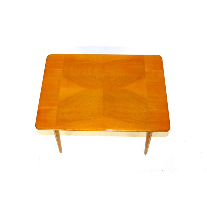 Vintage elm coffee table, Sweden 1950