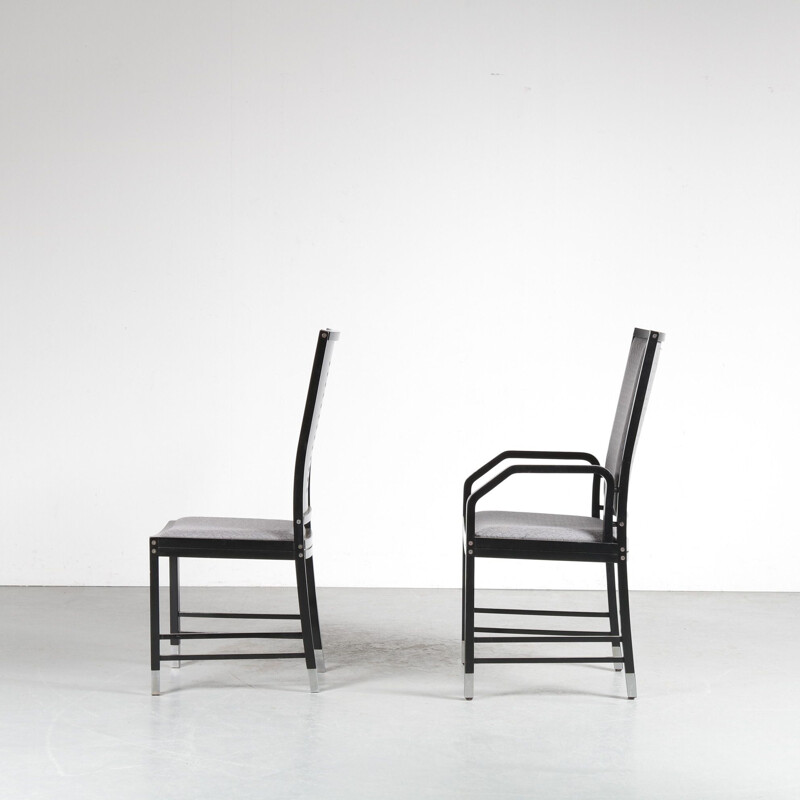 Ensemble de 10 chaises vintage en bois noir par Ernst W. Beranek pour Thonet, Autriche 1980