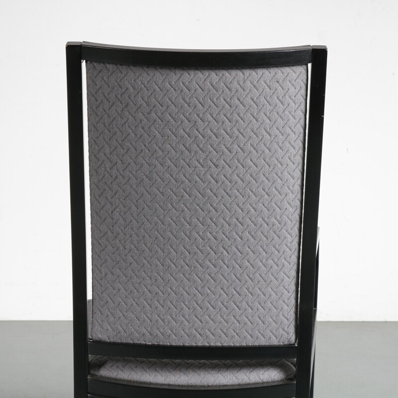 Conjunto de 10 cadeiras de madeira preta vintage de Ernst W. Beranek para Thonet, Áustria 1980