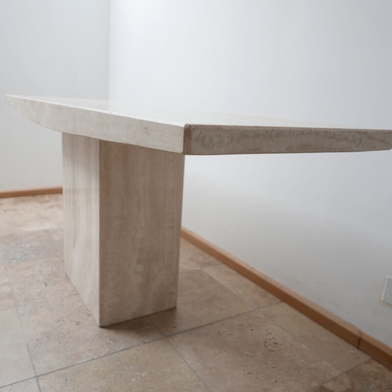 Vintage large  travertine console table Belgium 1970s