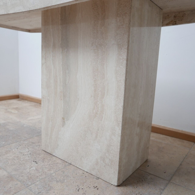 Vintage large  travertine console table Belgium 1970s