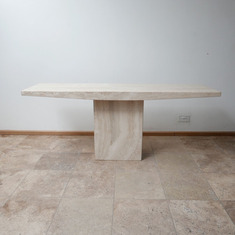 Vintage large  travertine console table Belgium 1970s