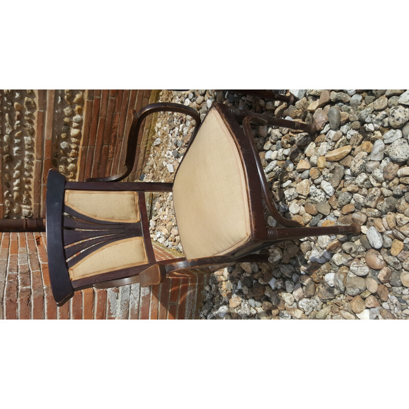 Paire de fauteuils et 1 canapé vintage en bois de hêtre massif