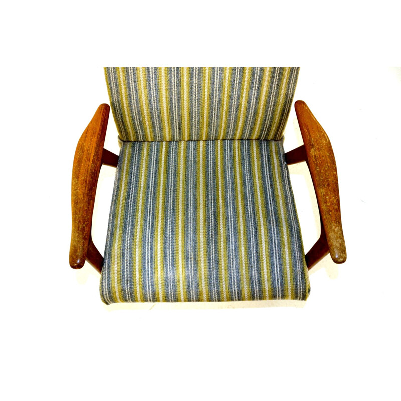 Vintage beukenhouten fauteuil Zweden 1950