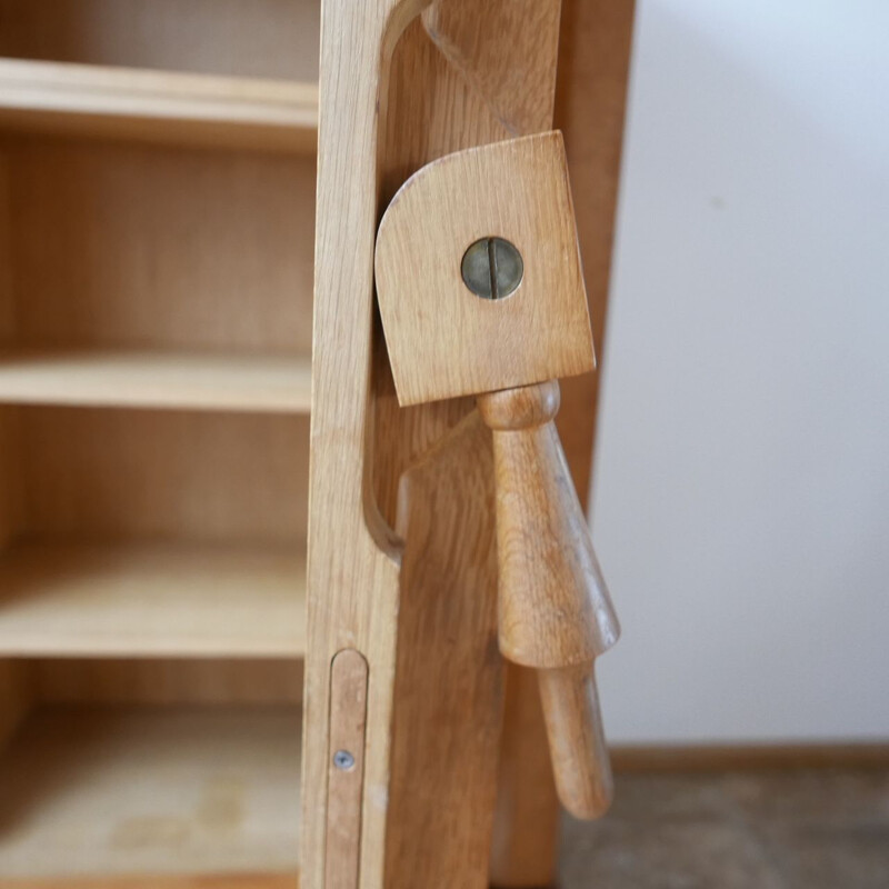 Vintage oak cabinet model bouvine by Guillerme and Chambron, France 1960