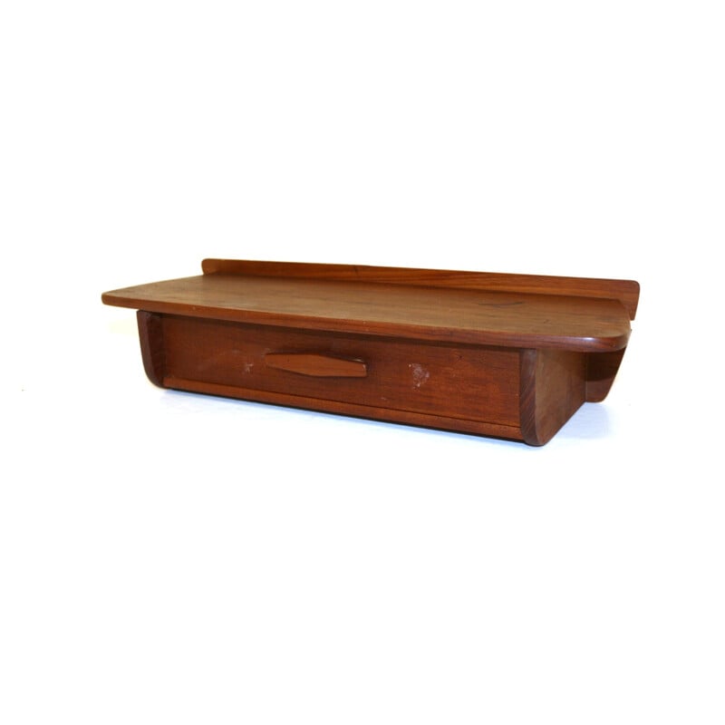 Vintage Swedish teak wall console 1960s