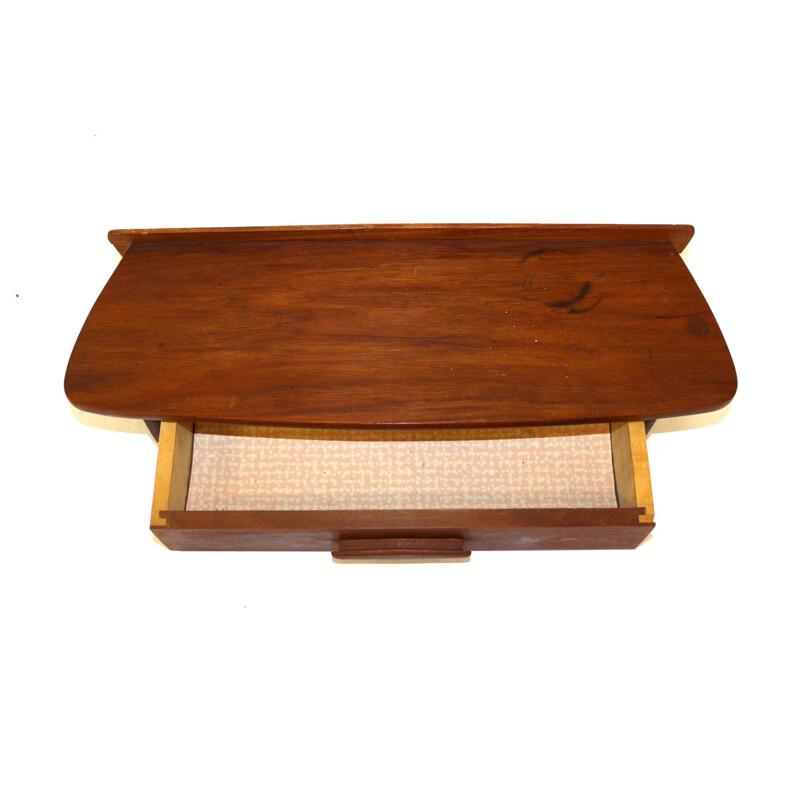 Vintage Swedish teak wall console 1960s