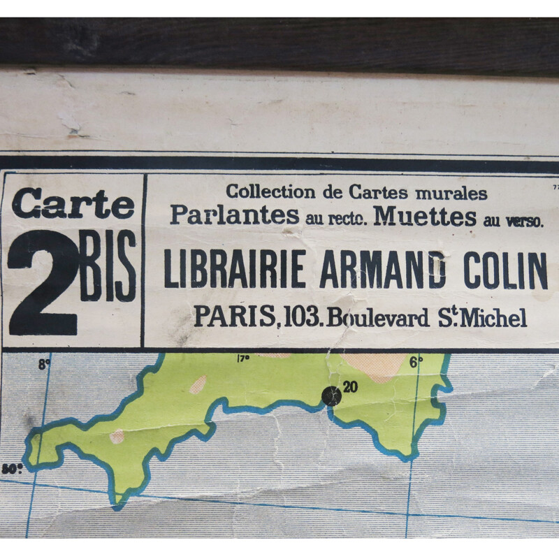 School Map nr 2 from Librairie Armand Colin - 1930s