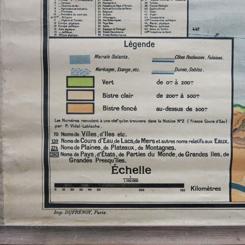 School Map nr 2 from Librairie Armand Colin - 1930s