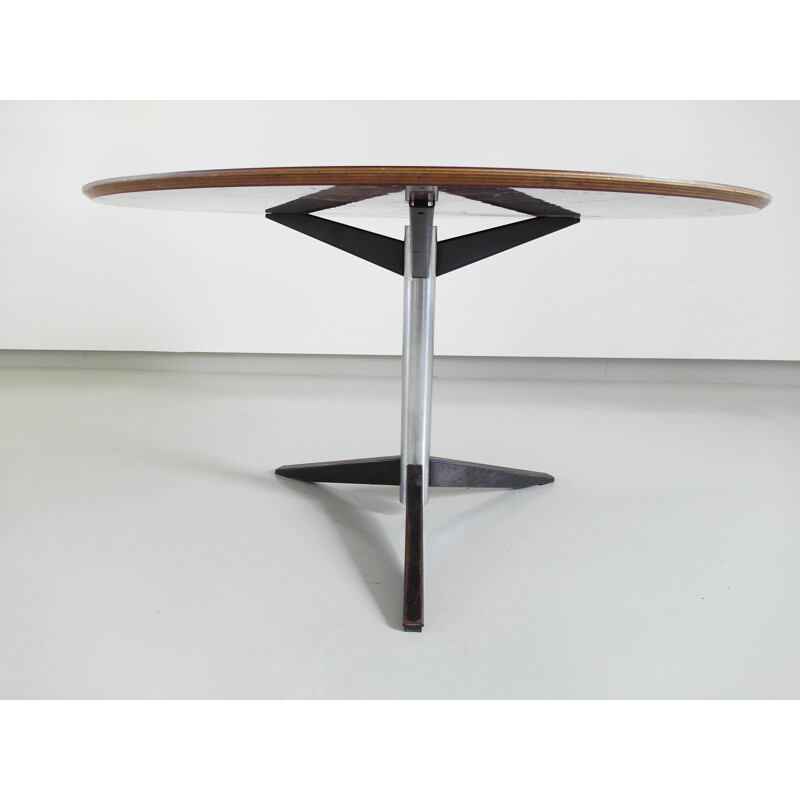 t’ Spectrum dining table in steel and wood, Martin VISSER - 1961