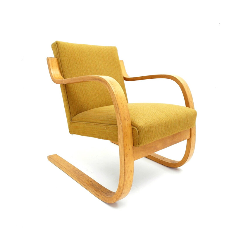 Artek yellow armchair in wood, Alvar AALTO - 1933
