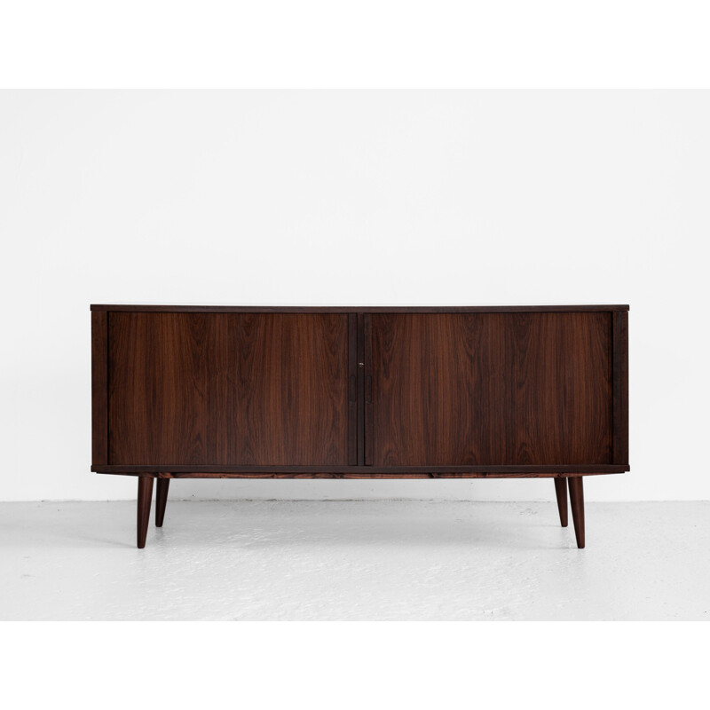 Vintage rosewood sideboard with tambour doors Denmark 1960s