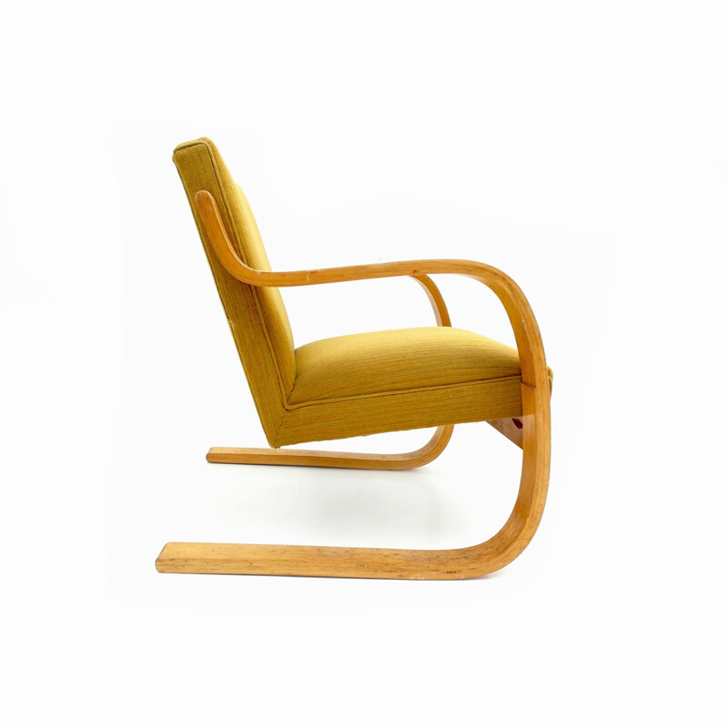 Artek yellow armchair in wood, Alvar AALTO - 1933