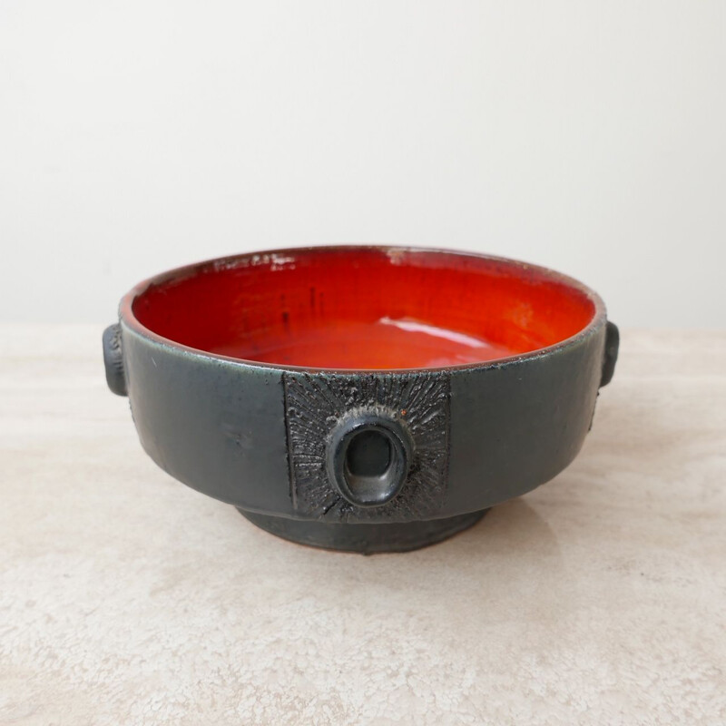 Taça de cerâmica Vintage por Rogier Vandeweghe para Ampohora Ceramics, Bélgica 1960