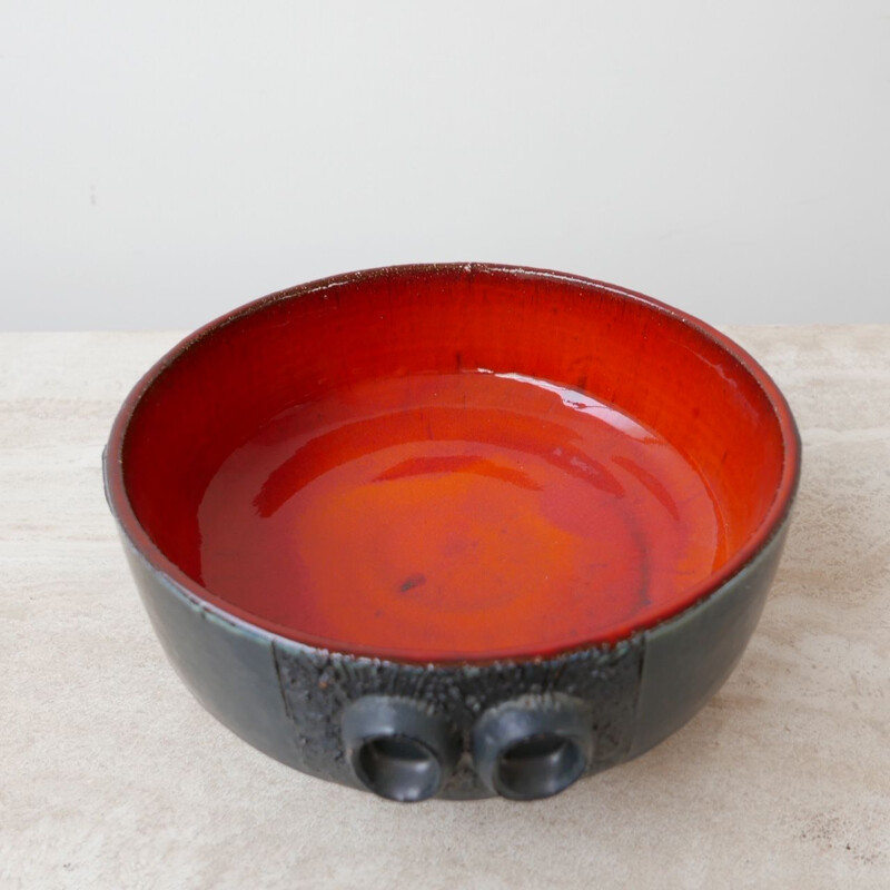 Vintage ceramic bowl by Rogier Vandeweghe for Ampohora Ceramics, Belgium 1960