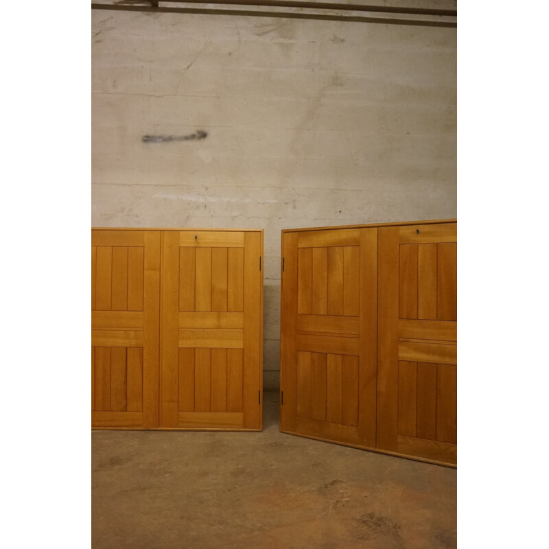 Pair of classic vintage solid elm bookcases by Mogens Koch 1940