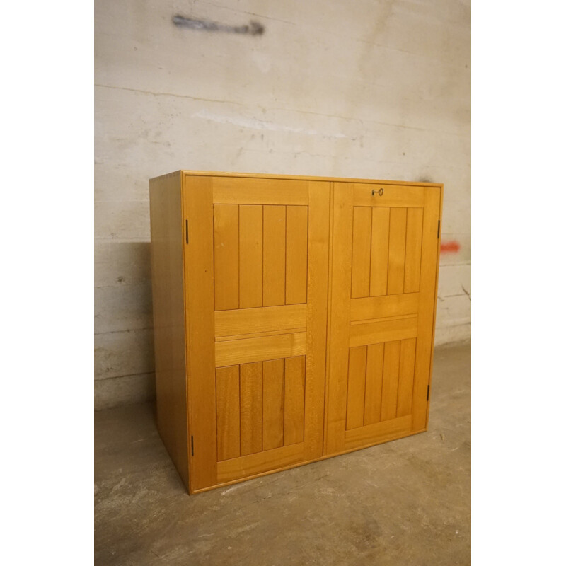 Pair of classic vintage solid elm bookcases by Mogens Koch 1940