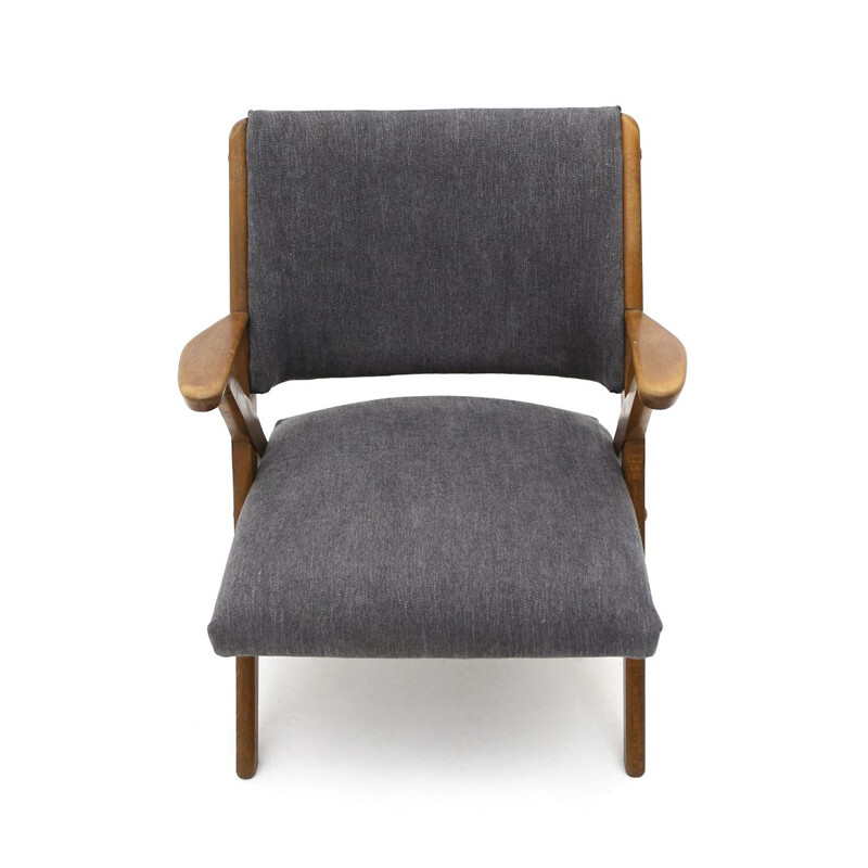 Vintage grey fabric armchair by Dal Vera 1960s