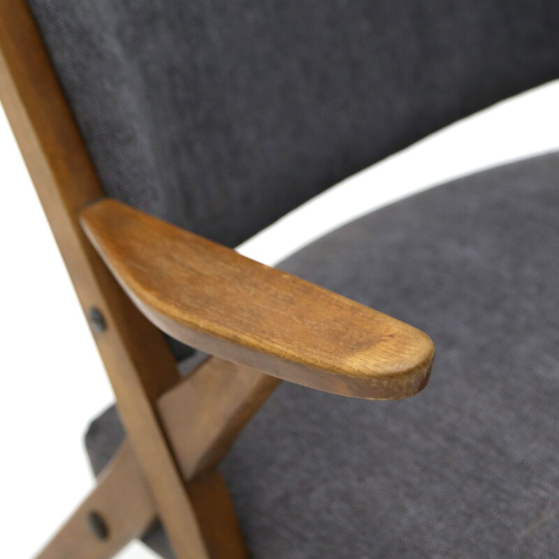 Vintage grijze stoffen fauteuil van Dal Vera 1960