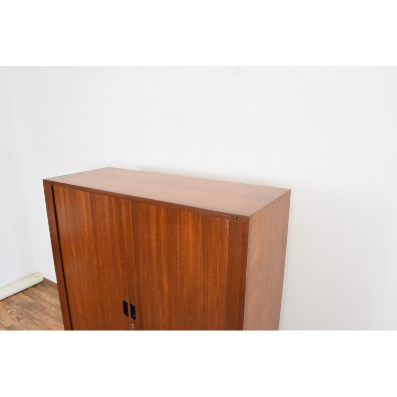 Vintage teak curtain cabinet Denmark 1960s