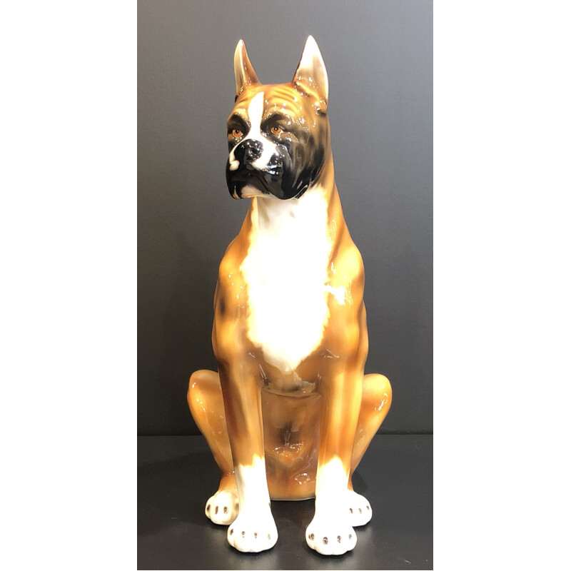 Vintage ceramic dog sculpture Italy 1960s