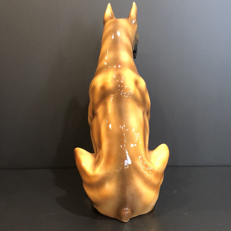 Vintage ceramic dog sculpture Italy 1960s