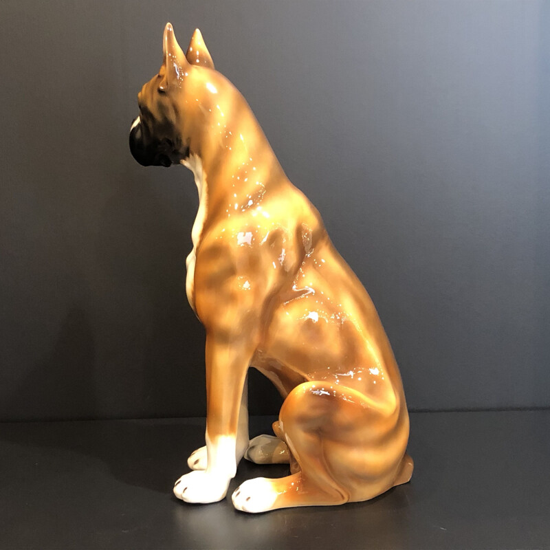 Sculpture de chien vintage en céramique Italie 1960