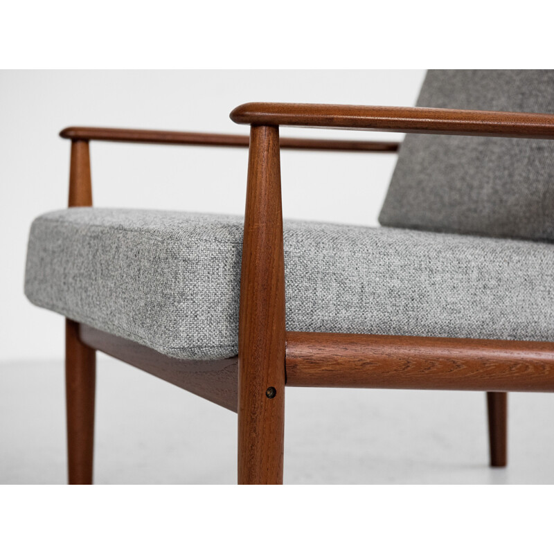 Pair of vintage teak armchairs by Grete Jalk Denmark 1960s