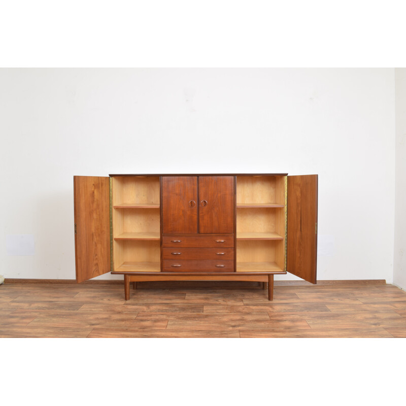 Vintage teak highboard Denmark 1960s