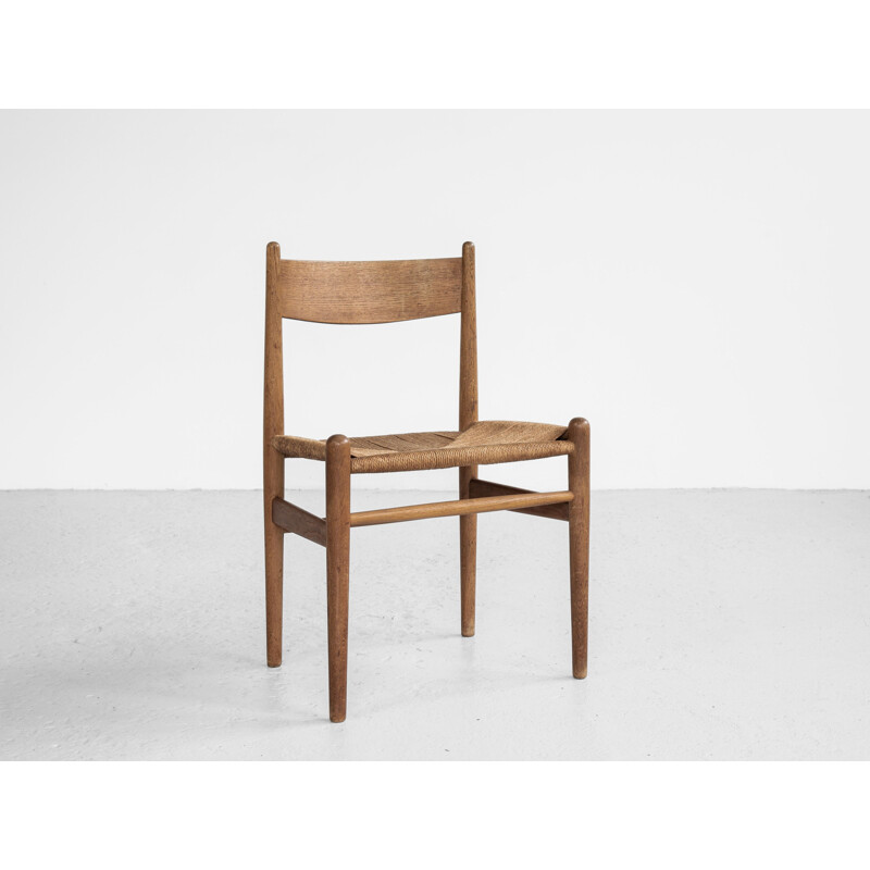 Cadeira de carvalho Vintage de Hans Wegner Dinamarca 1962