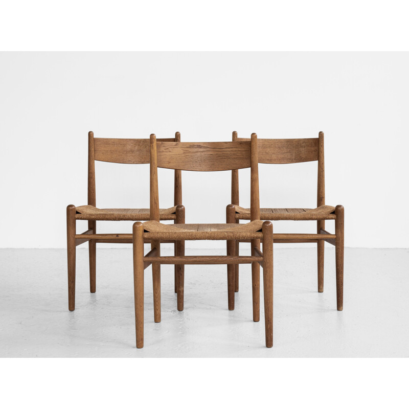 Cadeira de carvalho Vintage de Hans Wegner Dinamarca 1962