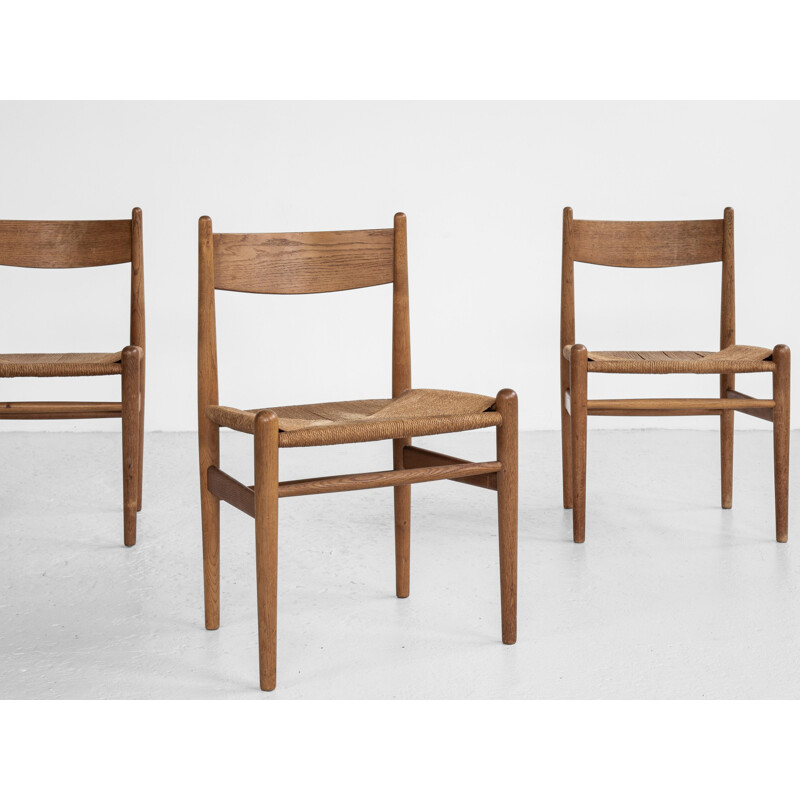 Cadeira de carvalho Vintage de Hans Wegner Dinamarca 1962