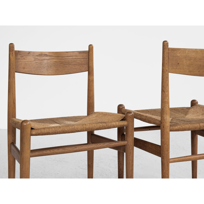 Cadeira de carvalho Vintage de Hans Wegner Dinamarca 1962