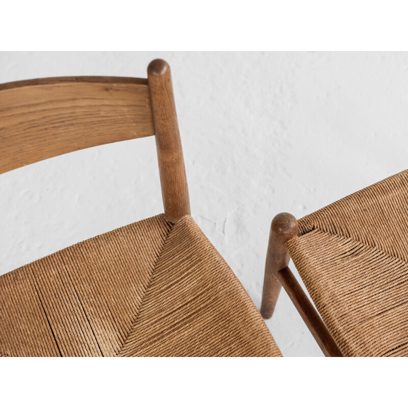 Cadeira de carvalho Vintage de Hans Wegner Dinamarca 1962